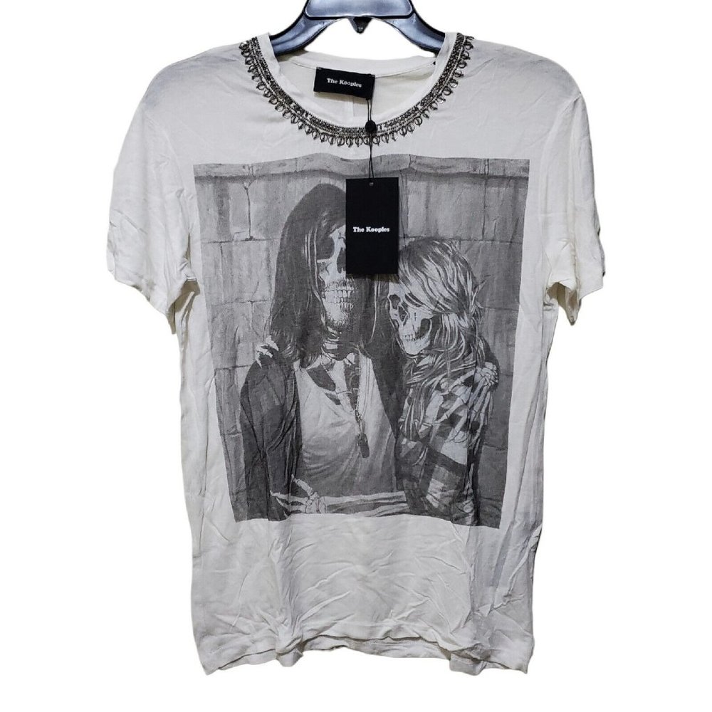 The Kooples White Graphic Short Sleeve Tee